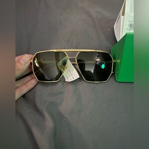 Bottega Veneta Aviator Gold/Green Sunglasses